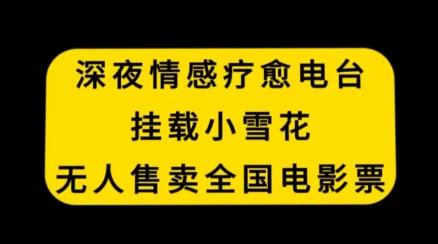 深夜情感疗愈电台，挂载小雪花，无人售卖全国电影票 - 淘客掘金网-淘客掘金网