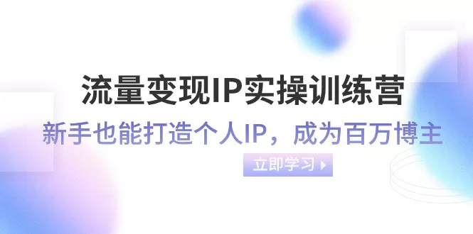 流量变现IP实操训练营：新手也能打造个人IP，成为百万 博主（46节课） - 淘客掘金网-淘客掘金网