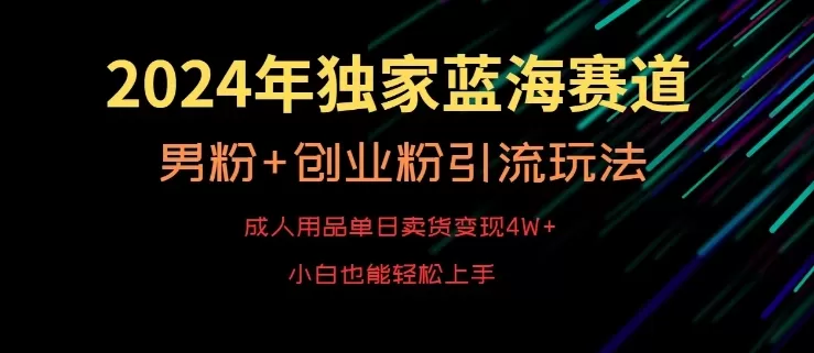 2024年独家蓝海赛道，成人用品单日卖货变现4W+，男粉+创业粉引流玩法，不愁搞不到流量 - 淘客掘金网-淘客掘金网