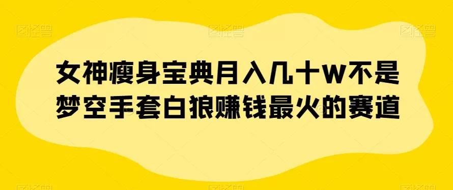 女神瘦身宝典月入几十W不是梦空手套白狼赚钱最火的赛道【揭秘】 - 淘客掘金网-淘客掘金网