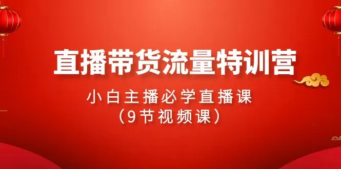 2024直播带货流量特训营，小白主播必学直播课（9节视频课） - 淘客掘金网-淘客掘金网