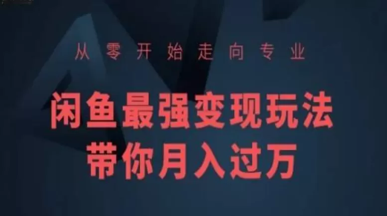 从零开始走向专业，闲鱼最强变现玩法带你月入过万 - 淘客掘金网-淘客掘金网