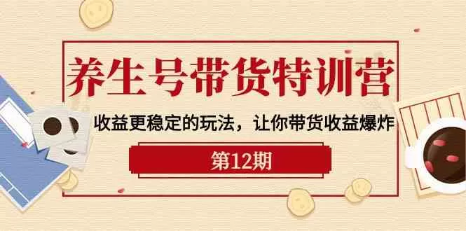 养生号带货特训营【12期】收益更稳定的玩法，让你带货收益爆炸（9节直播课） - 淘客掘金网-淘客掘金网