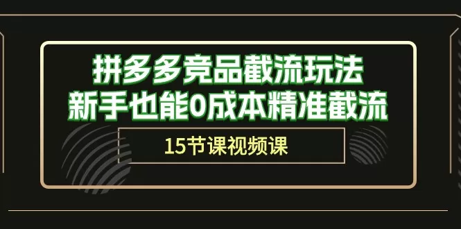 拼多多竞品截流玩法，新手也能0成本精准截流（15节课） - 淘客掘金网-淘客掘金网