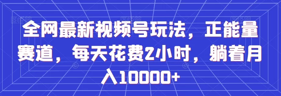 全网最新视频号玩法，正能量赛道，每天花费2小时，躺着月入10000+【揭秘】 - 淘客掘金网-淘客掘金网