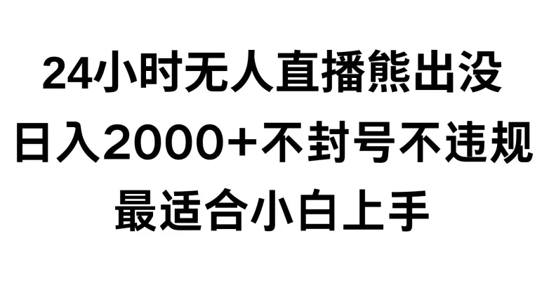 快手24小时无人直播熊出没，不封直播间，不违规，日入2000+，最适合小白上手，保姆式教学 - 淘客掘金网-淘客掘金网