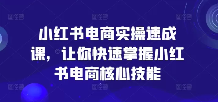 小红书电商实操速成课，让你快速掌握小红书电商核心技能 - 淘客掘金网-淘客掘金网