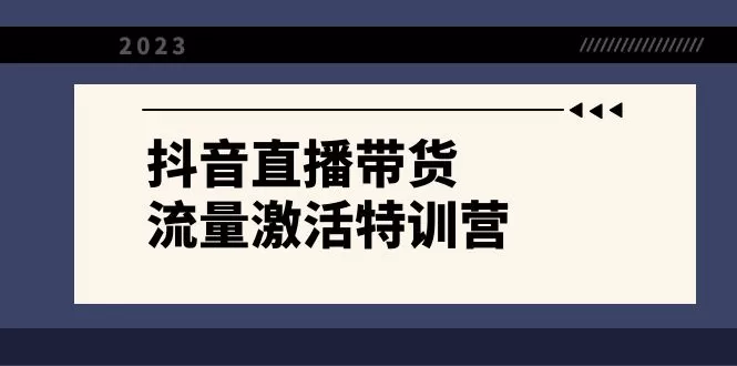 抖音直播带货-流量激活特训营，入行新手小白主播必学（21节课+资料） - 淘客掘金网-淘客掘金网