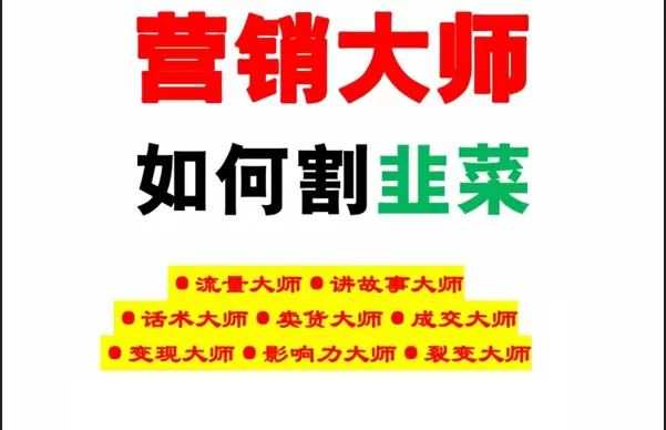 《营销大师如何割韭菜》禁止外传的大师绝学电子书 - 淘客掘金网-淘客掘金网