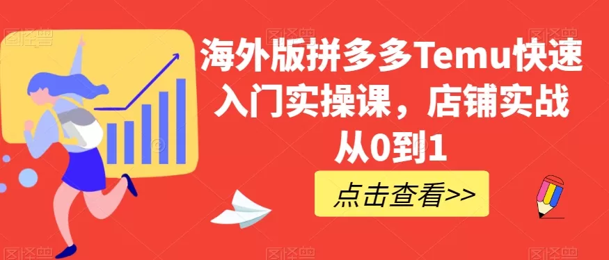 海外版拼多多Temu快速入门实操课，店铺实战从0到1 - 淘客掘金网-淘客掘金网