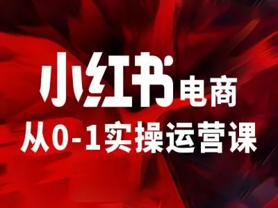 小红书电商从0-1实操运营课，让你从小白到精英 - 淘客掘金网-淘客掘金网