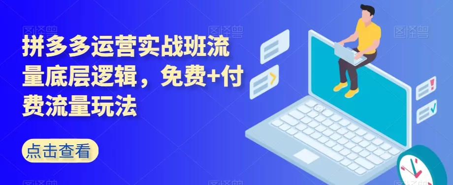 拼多多运营实战班流量底层逻辑，免费+付费流量玩法 - 淘客掘金网-淘客掘金网