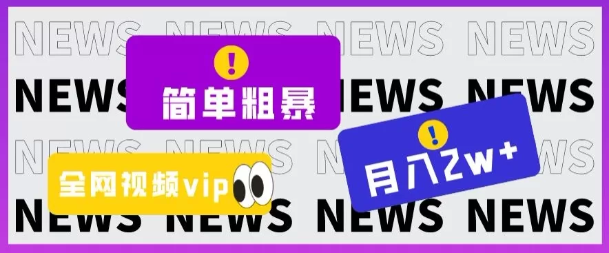 简单粗暴零成本，高回报，全网视频VIP掘金项目，月入2万＋【揭秘】 - 淘客掘金网-淘客掘金网