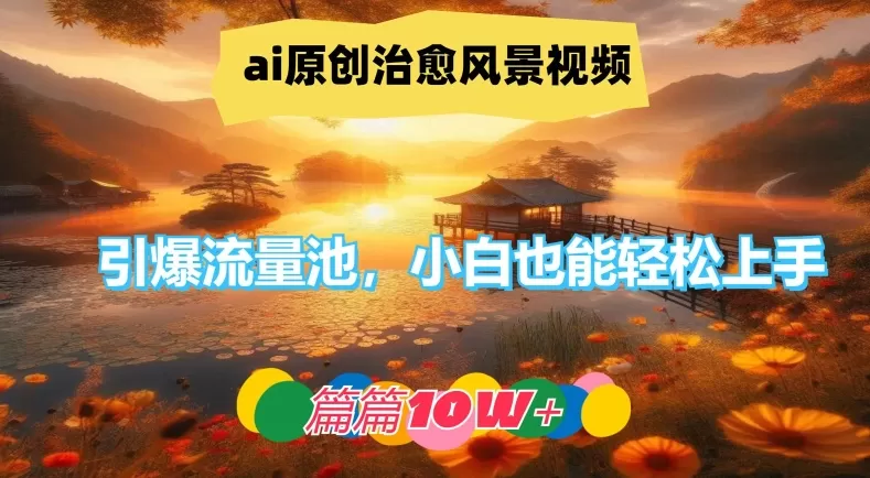 ai原创治愈风景视频，引爆流量池，小白也能轻松上手，篇篇10w+ - 淘客掘金网-淘客掘金网