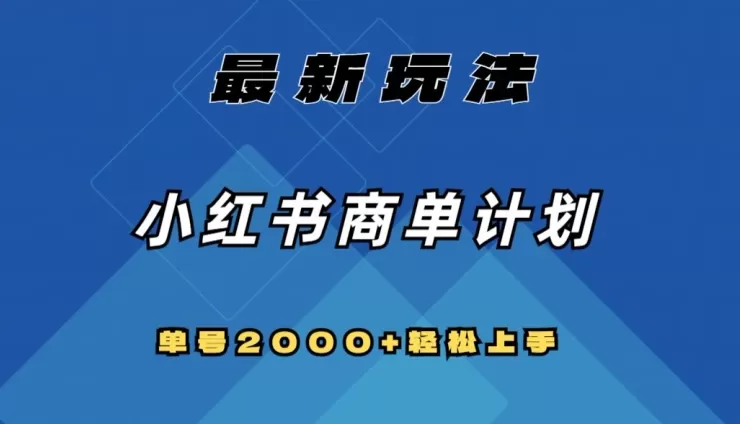 全网首发，小红书商单计划最新玩法，单号2000+可扩大可复制【揭秘】 - 淘客掘金网-淘客掘金网