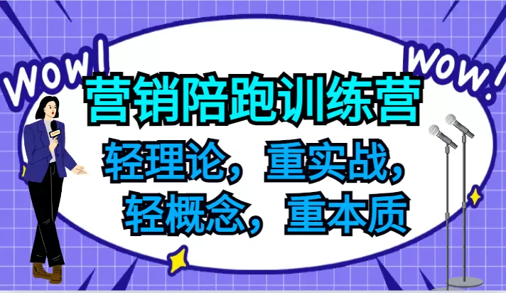 营销陪跑训练营，轻理论，重实战，轻概念，重本质，适合中小企业和初创企业的老板 - 淘客掘金网-淘客掘金网