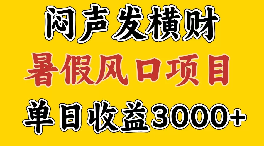 30天赚了7.5W 暑假风口项目，比较好学，2天左右上手 - 淘客掘金网-淘客掘金网