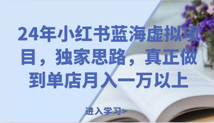 24年小红书蓝海虚拟项目，独家思路，真正做到单店月入一万以上。 - 淘客掘金网-淘客掘金网