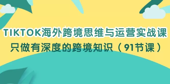 TIKTOK海外跨境思维与运营实战课，只做有深度的跨境知识（91节课） - 淘客掘金网-淘客掘金网