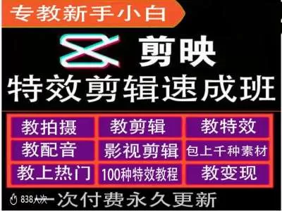 剪映特效教程和运营变现教程，特效剪辑速成班，专教新手小白 - 淘客掘金网-淘客掘金网