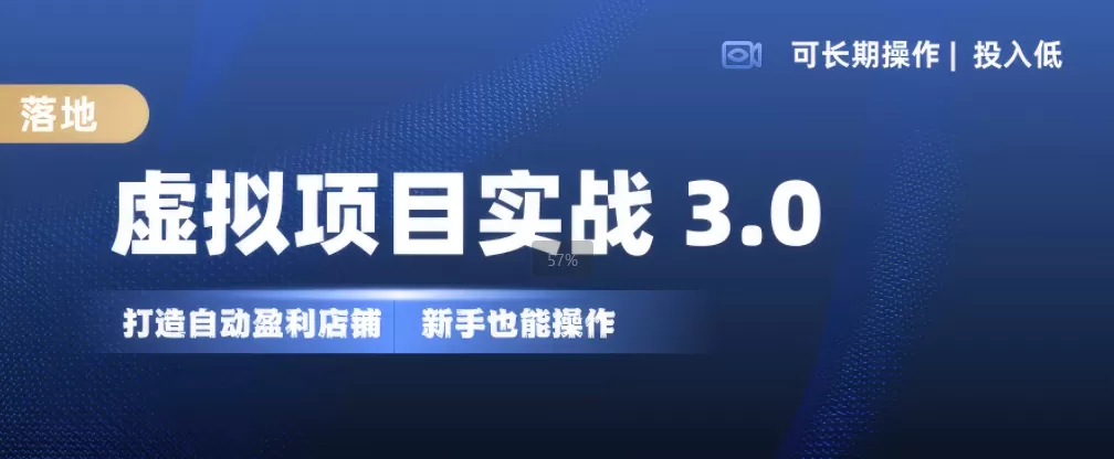 虚拟项目实战3.0，打造自动盈利店铺，可长期操作投入低，新手也能操作 - 淘客掘金网-淘客掘金网