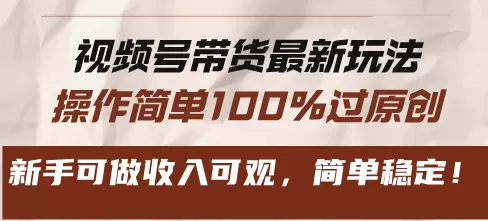 （13337期）视频号带货最新玩法，操作简单100%过原创，新手可做收入可观，简单稳定！ - 淘客掘金网-淘客掘金网