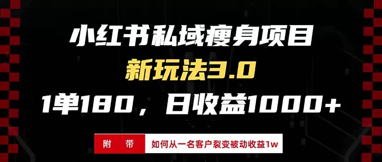 （13348期）小红书瘦身项目3.0模式，新手小白日赚收益1000+（附从一名客户裂变收益… - 淘客掘金网-淘客掘金网