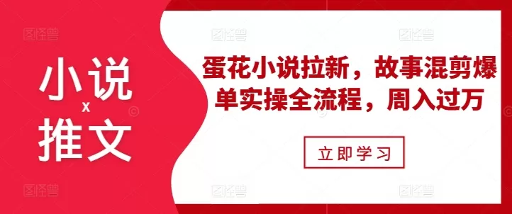 小说推文之蛋花小说拉新，故事混剪爆单实操全流程，周入过万 - 淘客掘金网-淘客掘金网