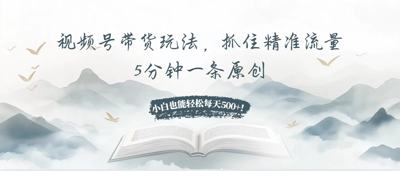 （13492期）视频号带货玩法，抓住精准流量，5分钟一条原创，小白也能轻松每天500+！ - 淘客掘金网-淘客掘金网