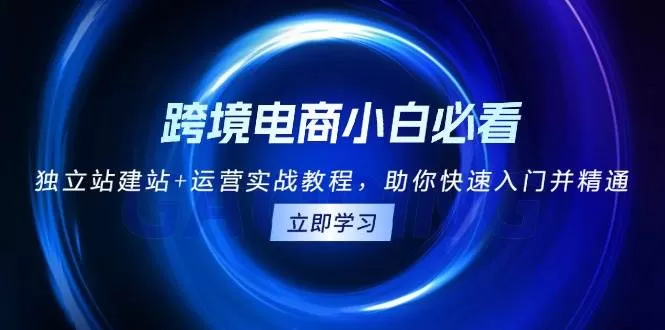 跨境电商小白必看！独立站建站+运营实战教程，助你快速入门并精通 - 淘客掘金网-淘客掘金网