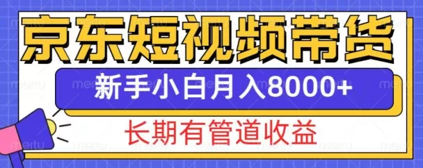 京东短视频带货新玩法，长期管道收益，新手也能月入8000+ - 淘客掘金网-淘客掘金网