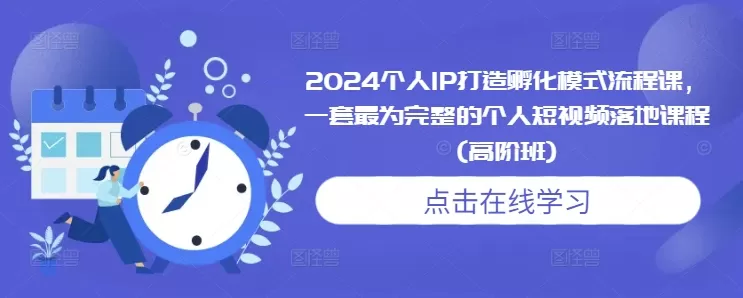 2024个人IP打造孵化模式流程课，一套最为完整的个人短视频落地课程(高阶班) - 淘客掘金网-淘客掘金网