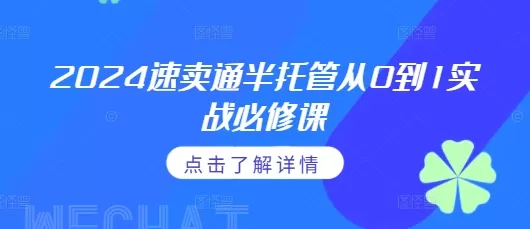 2024速卖通半托管从0到1实战必修课，掌握通投广告打法、熟悉速卖通半托管的政策细节 - 淘客掘金网-淘客掘金网