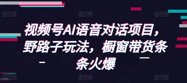 视频号AI语音对话项目，野路子玩法，橱窗带货条条火爆 - 淘客掘金网-淘客掘金网